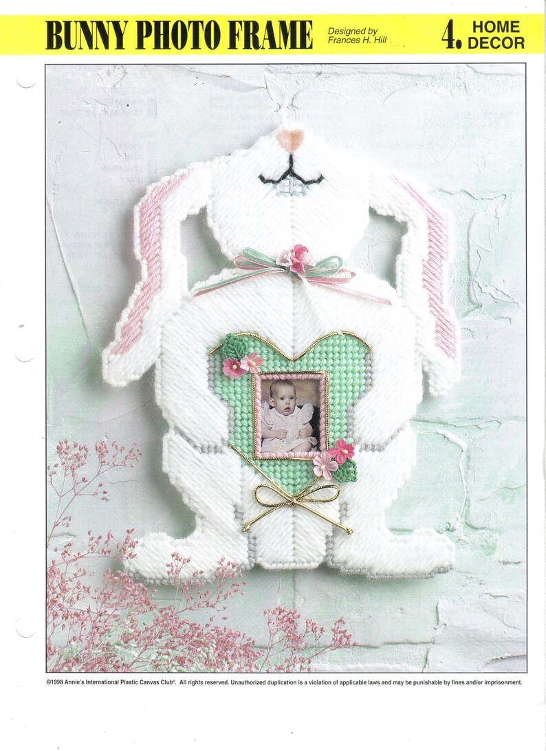 Bunny Photo Frame Plastic Canvas Pattern Annie's Etsy
