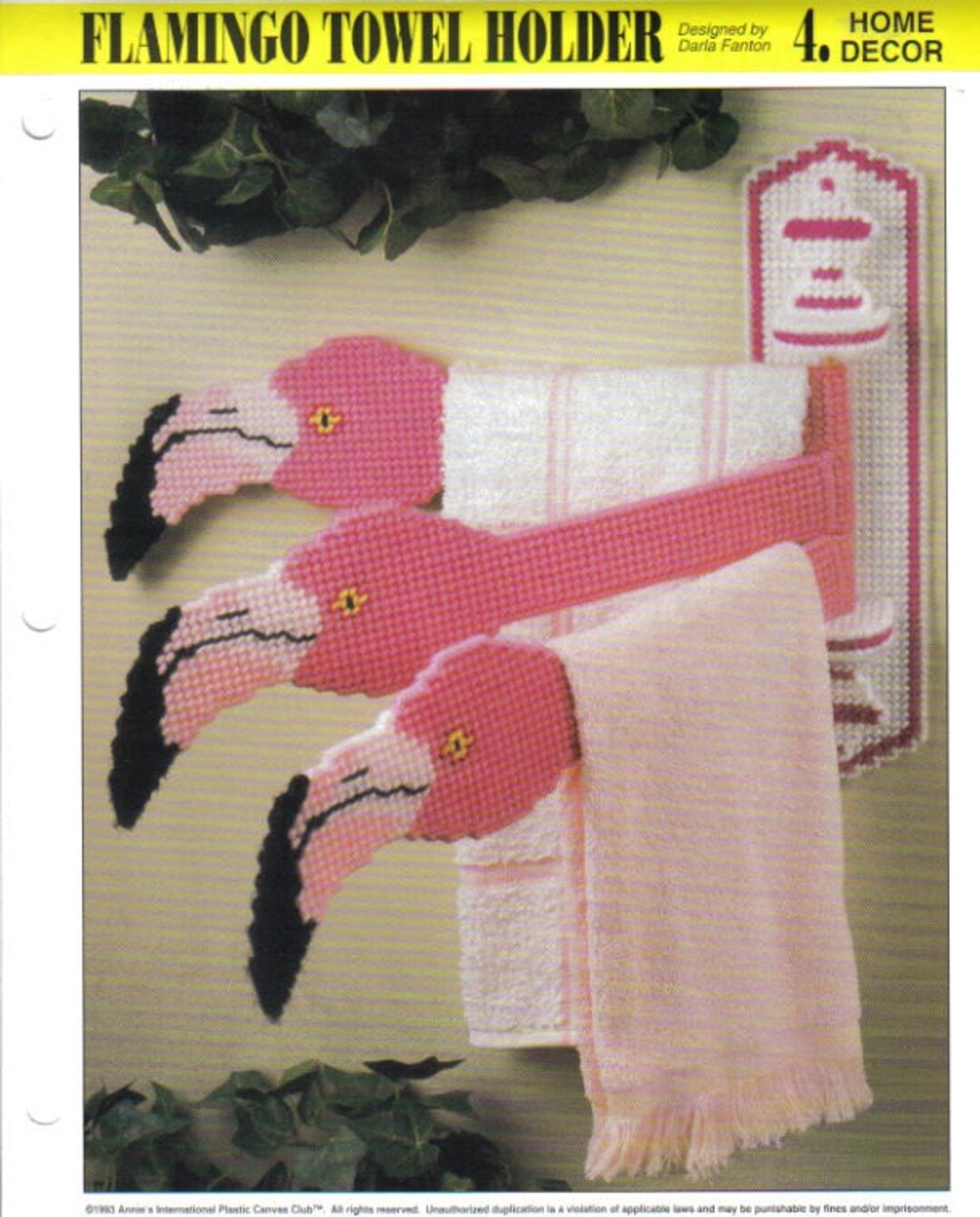 Flamingo Towel Holder Plastic Canvas Pattern - Etsy