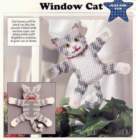 Window Cat plastic canvas pattern Leisure Arts pattern Etsy