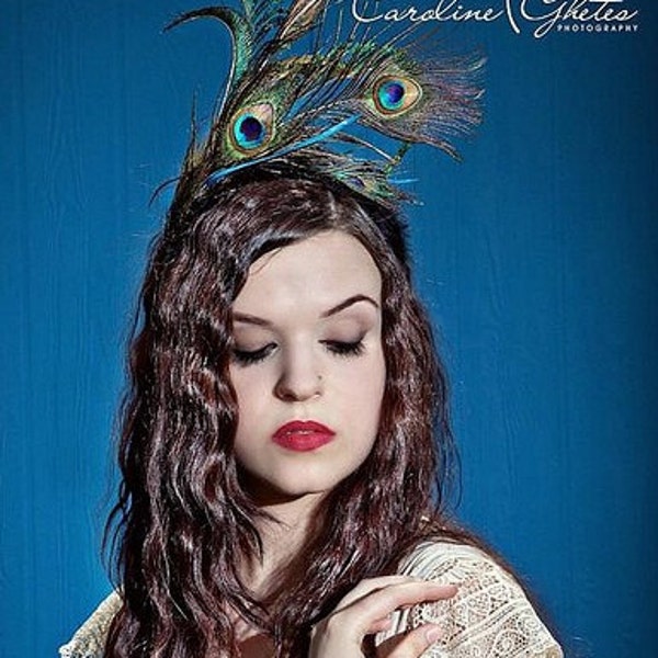 RESERVED for Jade, Vintage Glamour with a Twist, Peacock Headband