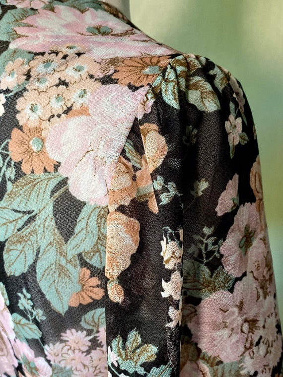 Vintage Sears sheer empire waist floral dress wit… - image 7