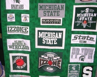 T-shirt Quilt - Custom made - Turn your shirts into a cozy quilt that will last a lifetime - Throw to Twin Size Listing