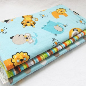 Baby Boy or Baby Girl Burp Cloth Gift Set - Safari Friends - New Baby Gift Burp Pad Set