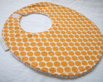 Full Moon Polka Dot in Tangerine - Boutique Bib - Amy Butler fabric