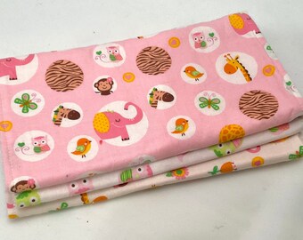 Baby Girl Burp Cloths - Gift Set for Baby Girl - Sweet Safari - great baby shower gift