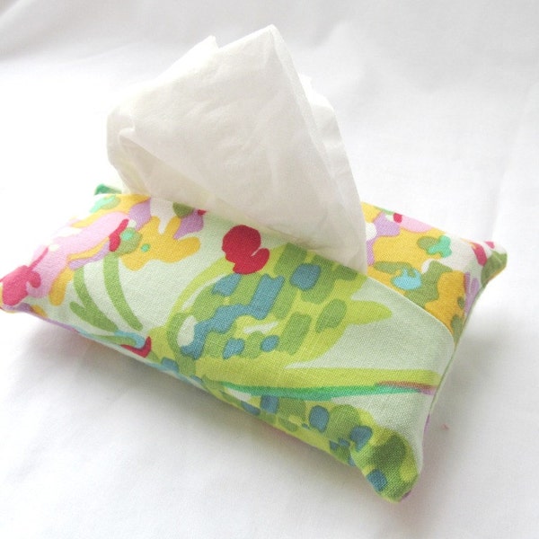 Pocket Tissue Cozy Cover - Water Bouquet in Mint - Great Stocking Stuffer, Teacher Gift