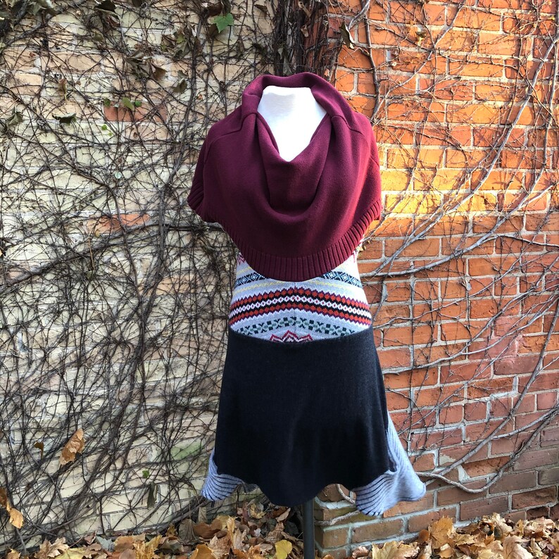 S Cowl Sweater Vest Funky Upcycled Festival Fashion Etsy Canada