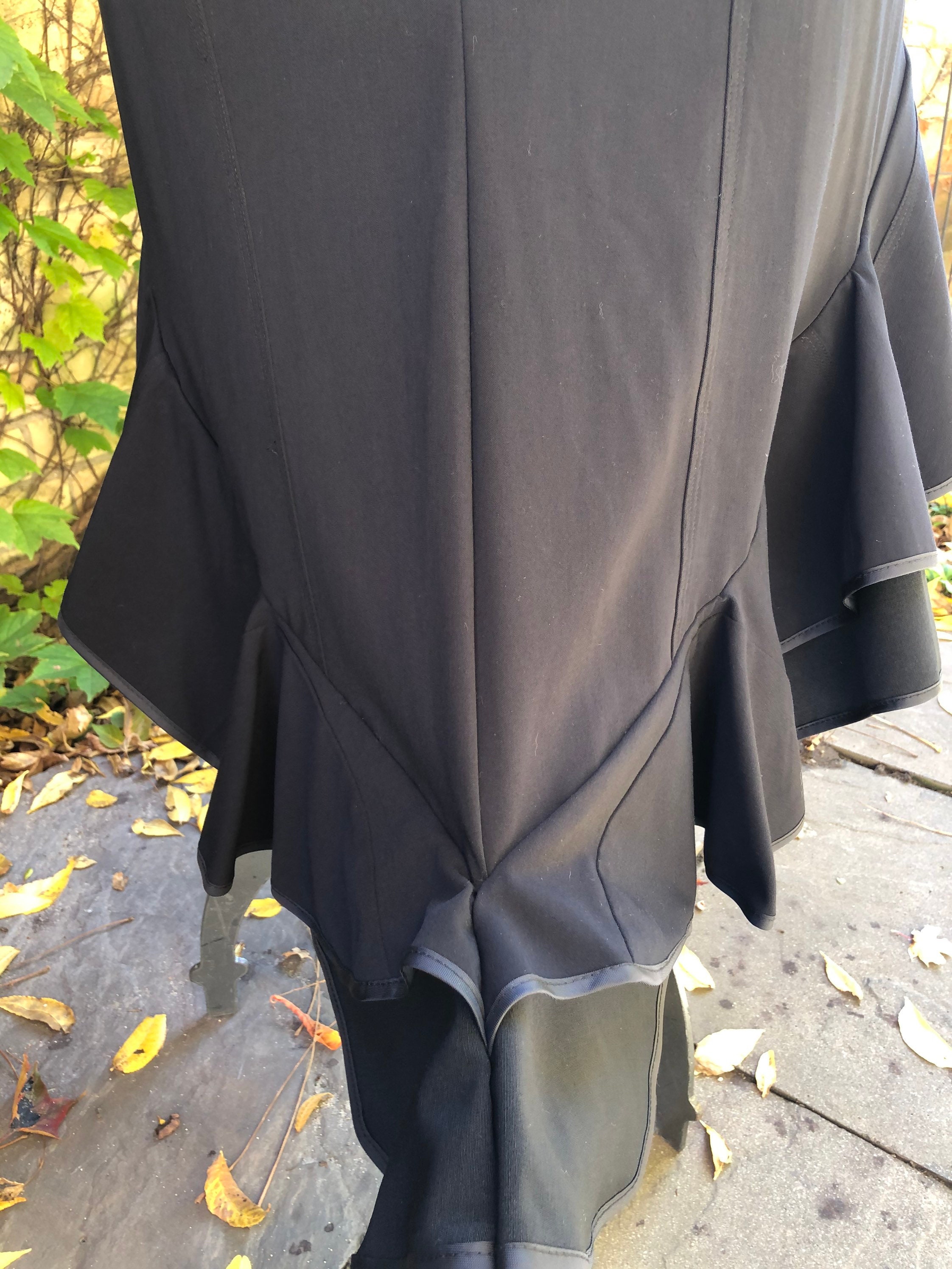 XL Long Cascade Skirt Black Ruffled Tiered Etsy UK