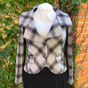 XL Gray Plaid Steampunk Blazer Bustle Vest Victorian Historical