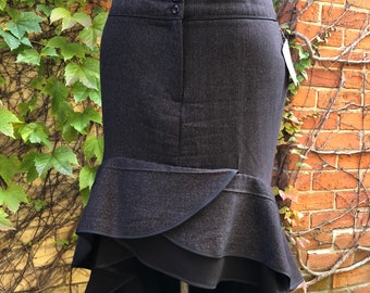 L Cascade Skirt Black Gold Upcycled Tiered