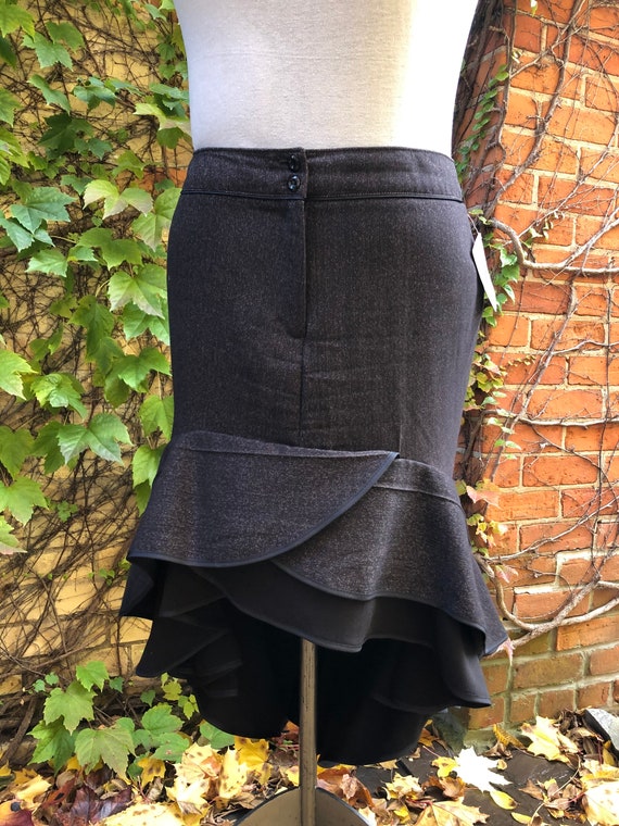 Black cascading ruffle skirt online