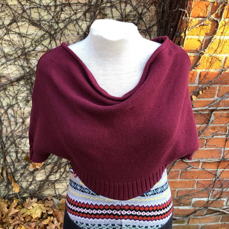 S Cowl Sweater Vest Funky Upcycled Festival Fashion Etsy Canada