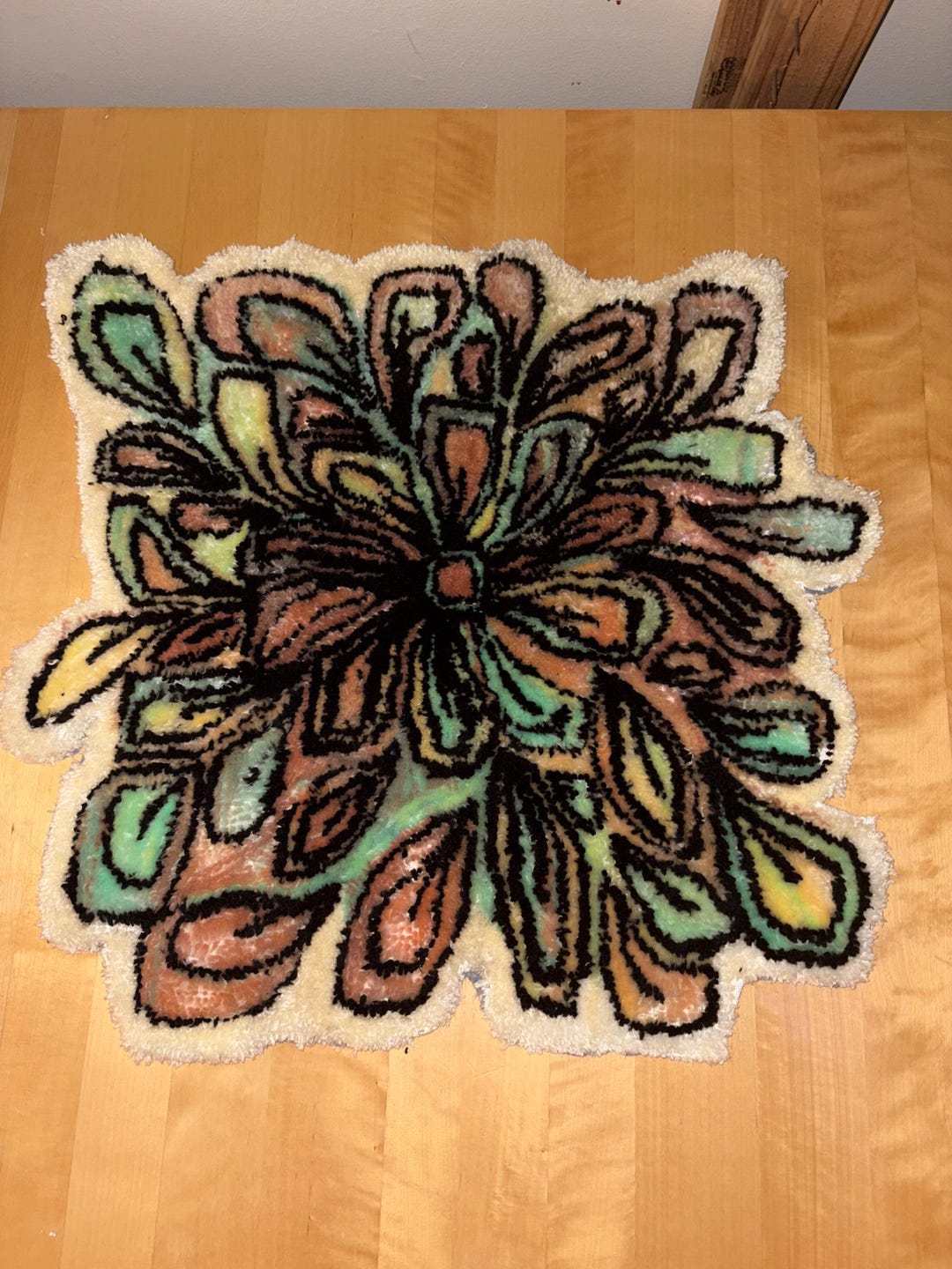 Fuzzy Colorful Rug Fuzzy Rainbow Flower Rug - Etsy