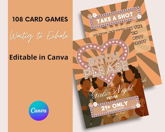 Waiting to Exhale Party Bundle: Editable Canva Templates (Digital Download
