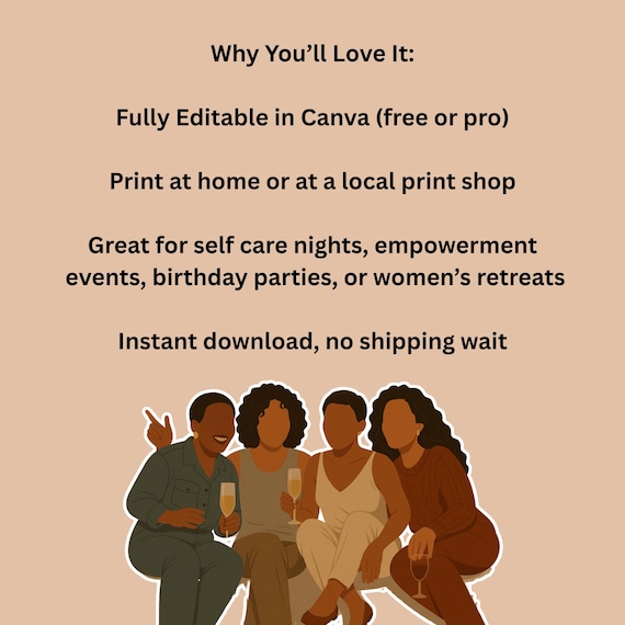 Waiting to Exhale Party Bundle: Editable Canva Templates (Digital Download