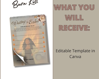 Waiting to Exhale Burn List Template: Self Care Journal Page (Digital Download)