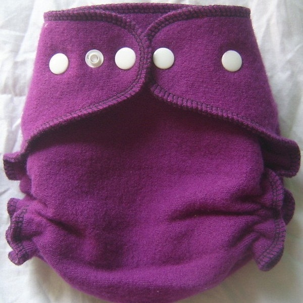 2 Wool Interlock Diaper Cover, Small in Purple and Green (custom)