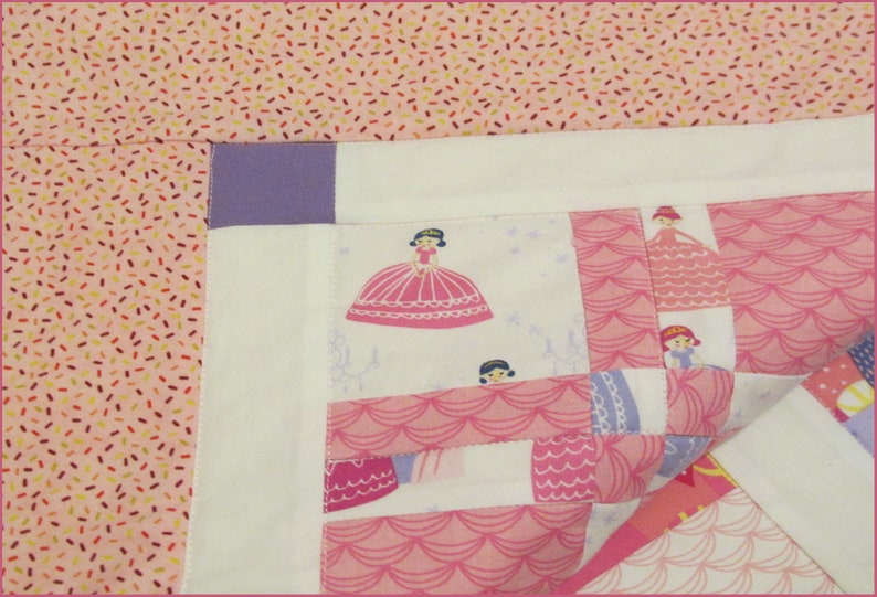 baby or toddler girl Princess Nursery Quilt Royal Kingdom pink purple Magical Unicorns baby crib bedding blanket Once Upon A Time