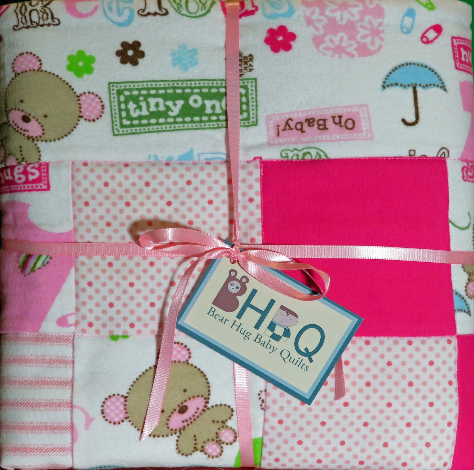 Newborn Baby Girl Teddy Bear Quilt Baby Shower Gift Etsy UK