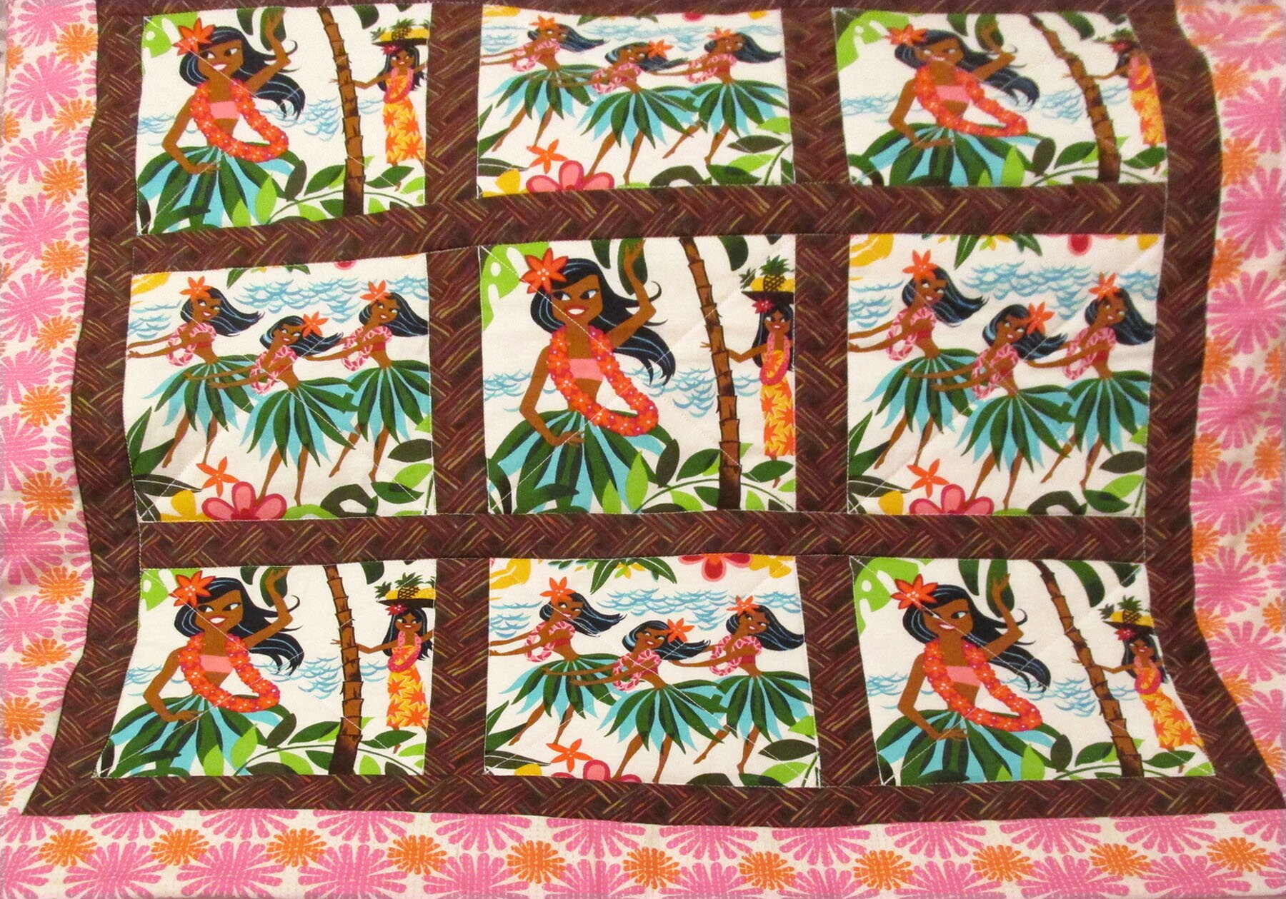 Hawaiian Hula Baby Girl Quilt available in Three Sizes of Etsy
