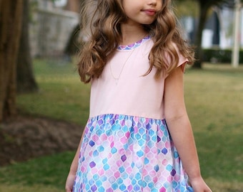 Pearlie Dress Everyday Tee Shirt Dress & Peplum Top Pdf Sewing Pattern for Girls Sizes 1-12