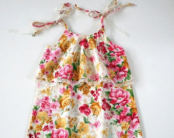 Leilani Sun Dress with Overlay Flounce Ruffle Neckline High Low Hem Toddlers Girls Tweens INSTANT DOWNLOAD PDF Sewing Pattern in Sizes 1-12