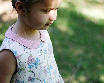 Peter Pan Collar Party Dress for Toddlers Girls Sizes 1,2,3,4,5,6,7,8 Instant Download PDF Sewing Pattern The Madeline Dress