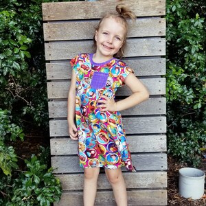 At Home A Line Tee Shirt Knit Dress for Girls PDF Sewing Pattern image 8