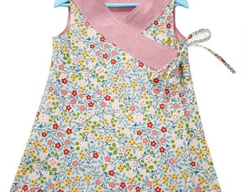 Criss-Cross Reversible Wrap Dress Instant Download PDF Sewing Pattern Toddlers Girls Sizes 1 2 3 4 5 & 6 by PeachPatterns on etsy