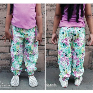 Happy Pants Harem Lounge Cargo Jogger Pants INSTANT DOWNLOAD PDF Sewing Pattern Toddlers Children Tweens Sizes 1-12