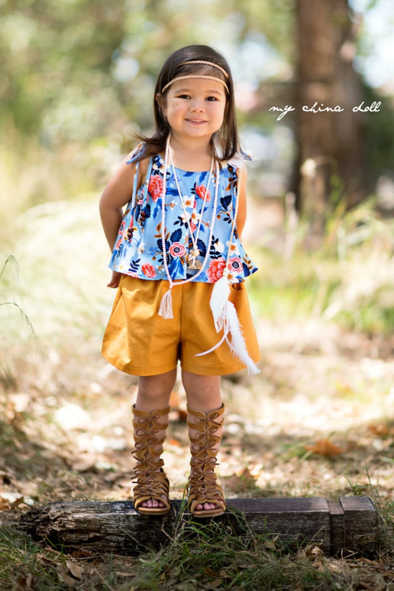 Leilani Romper with Overlay Flounce Ruffle Neckline Toddlers Girls Tweens INSTANT DOWNLOAD PDF Sewing Pattern in Sizes 1-14 image 9