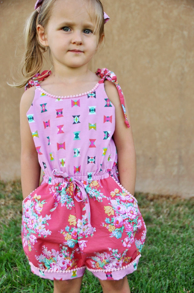 Leilani Romper with Overlay Flounce Ruffle Neckline Toddlers Girls Tweens INSTANT DOWNLOAD PDF Sewing Pattern in Sizes 1-14 image 4