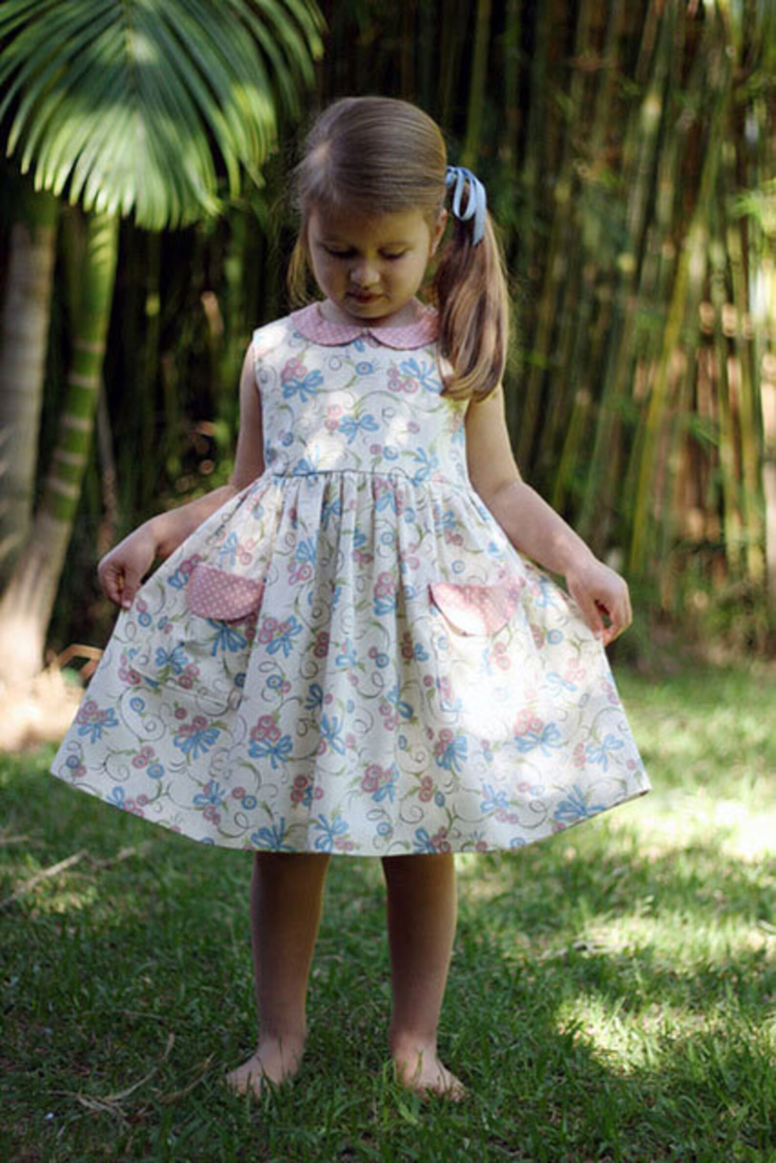 Toddler Girl Peter Pan Collar Sleeveless Dress
