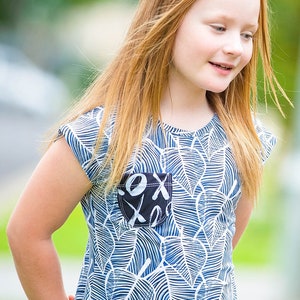 At Home A Line Tee Shirt Knit Dress for Girls PDF Sewing Pattern image 4