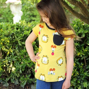 At Home A Line Tee Shirt Knit Dress for Girls PDF Sewing Pattern image 7