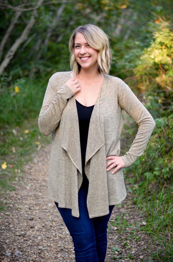 The Maple Cardigan For Women Pdf Sewing Pattern Drape Front Etsy