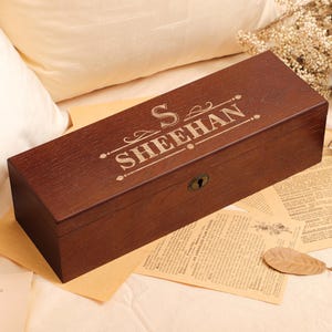Custom Engrave Wooden Watch Box, Personalized 6 Slot Wooden Watch Box, Watch Storage Box, Gift for Dad, Anniversary Gift, Men Gift