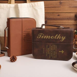 Custom Engrave Leather Bible Cover, Personalized Bible Cover, Religious Gift, Custom Bible Case, Leather Book Cover, Birthday Gift