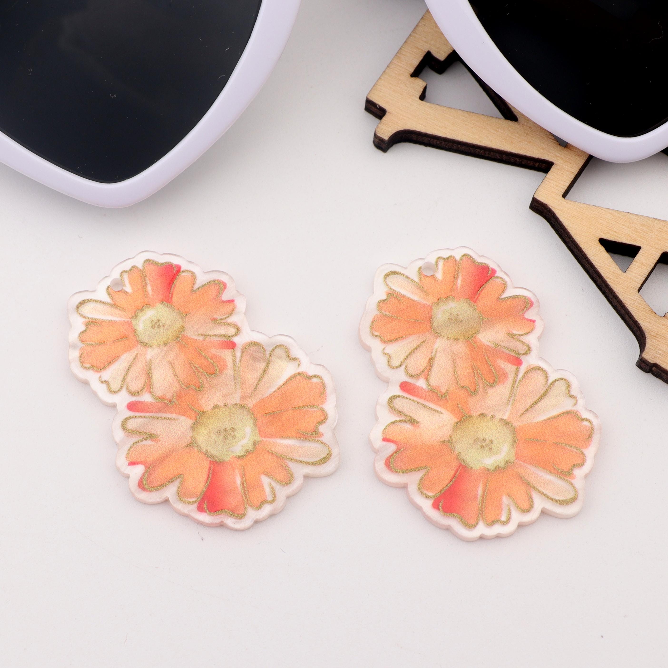 ひまわりの絵の形をしたアクリルブランク、40 mm ホワイト、ひまわり 2