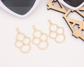 Holle hanger van geometrische legering, vergulde getextureerde geometrische sieraden vinden, hanger met bovenste lus voor ketting, oorbellen DIY AC039