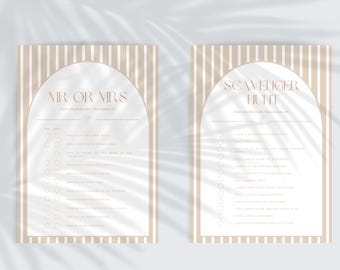 Bikinis and Martinis Bachelorette Party Game Template | Martinis and Bikinis Bach Party Games | Custom Games | Editable Canva Template