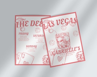 Las Vegas Bachelorette Weekend Invite and Itinerary | Vegas Bach Itinerary | Vegas before Vows | Custom Canva Template | Digital Download