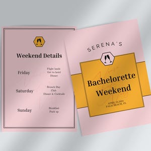 Veuve before Vows Bachelorette Party Invite & Itinerary| Last Rendez Veuve Bach Weekend Itinerary | Champagne Bachelorette Editable Template