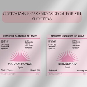 Bachelorette Party Mini Casamigos Label | 50 ml Tequila Label | Bach Party Favors | DIY Bach | Bridal Boxes | Custom Canva Template