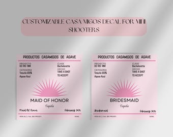 Bachelorette Party Mini Casamigos Label | 50 ml Tequila Label | Bach Party Favors | DIY Bach | Bridal Boxes | Custom Canva Template
