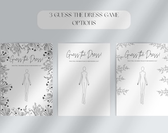 Guess the Dress Bridal Shower Game Printable | Bridal Party Game | Printable PDF | Instant Download | Sketch the Dress | Wedding Shower Game
