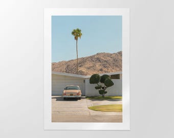 Mid-Century Palm Tree Fine Art Print, Minimalist Photography, Museum Quality Wall Art Decor