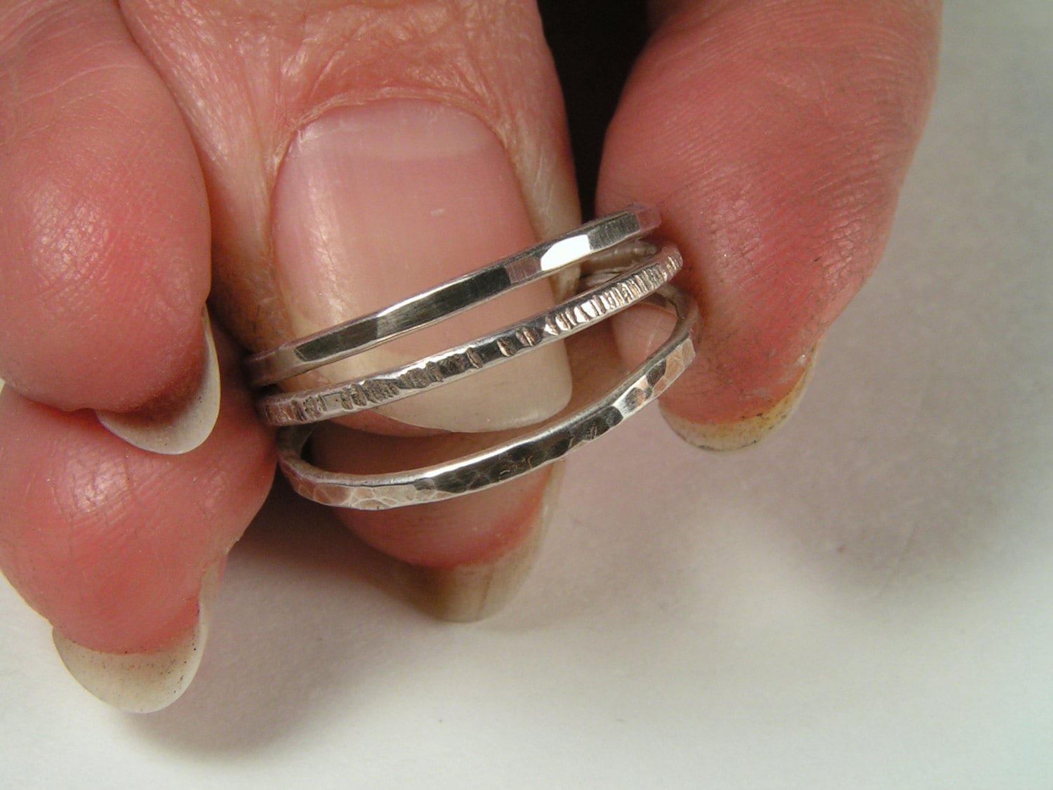 Gemstone Stacking Ring Sterling Silver Slim Stacker - Etsy UK