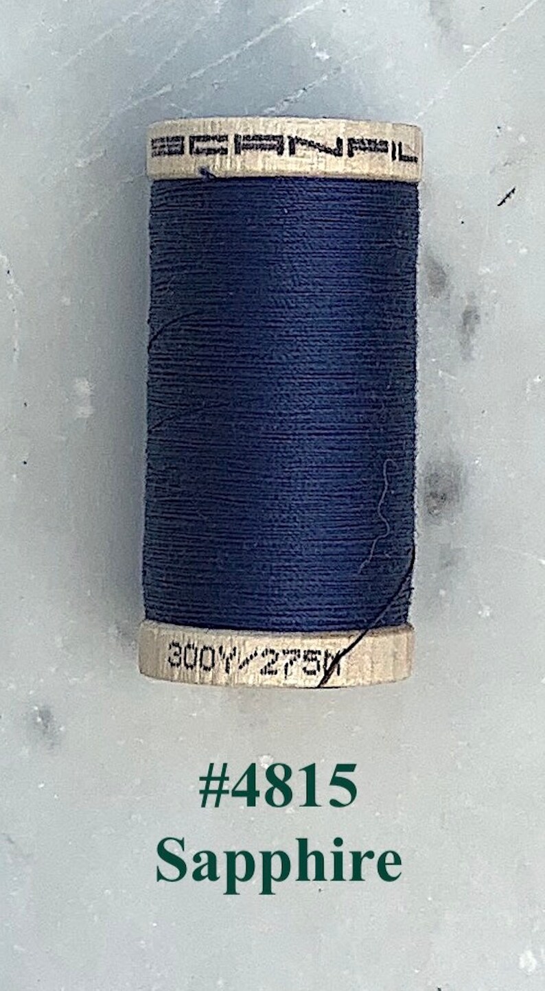 Blue Thread, Scanfil 100% Organic Cotton Thread, Wooden Spool, 300 yds/275 m, GOTS certified, Plastic Free, Eco-Friendly 4815-Sapphire