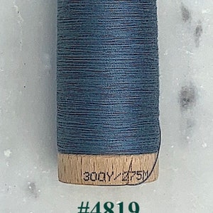 Blue Thread, Scanfil 100% Organic Cotton Thread, Wooden Spool, 300 yds/275 m, GOTS certified, Plastic Free, Eco-Friendly 4819-Stormy Blue